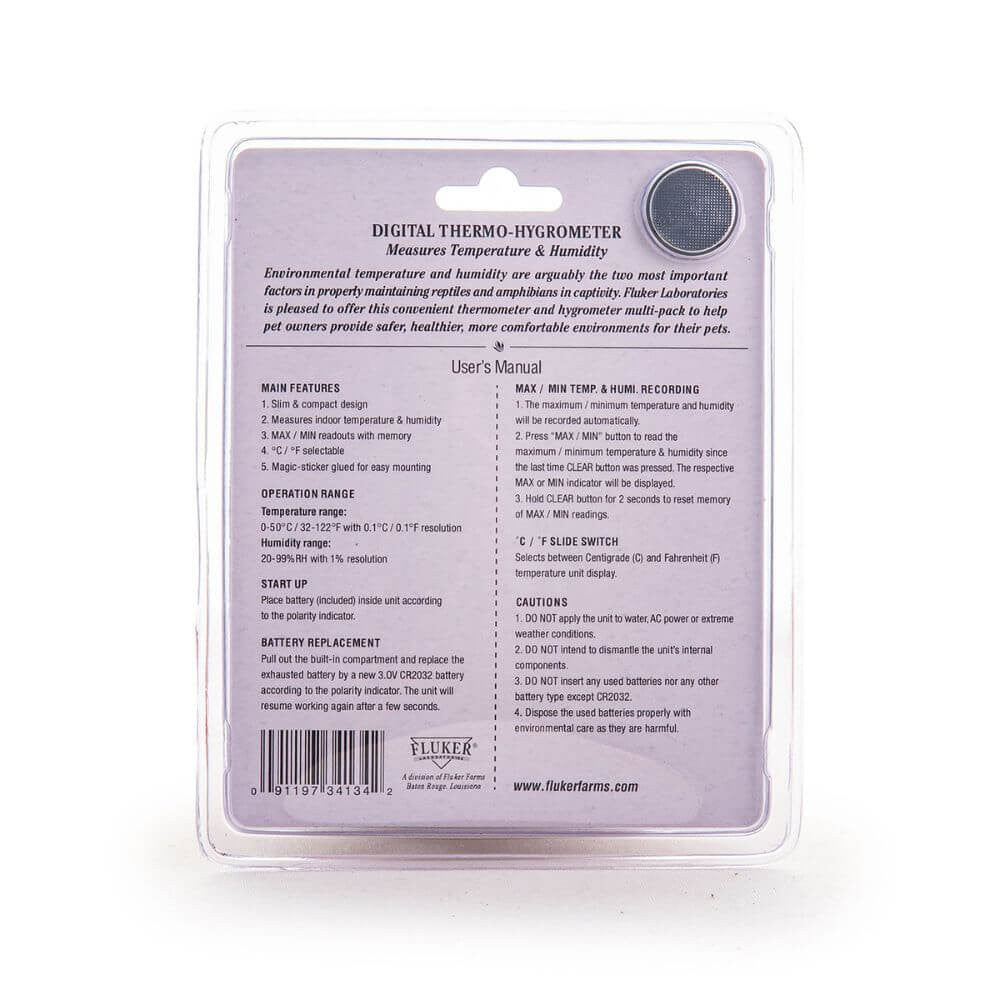 Digital Thermometer-Hygrometer | Reptile Enclosure Monitor