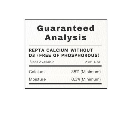 Calcium Powder No Vit D3 57gm | Reptile Supplement