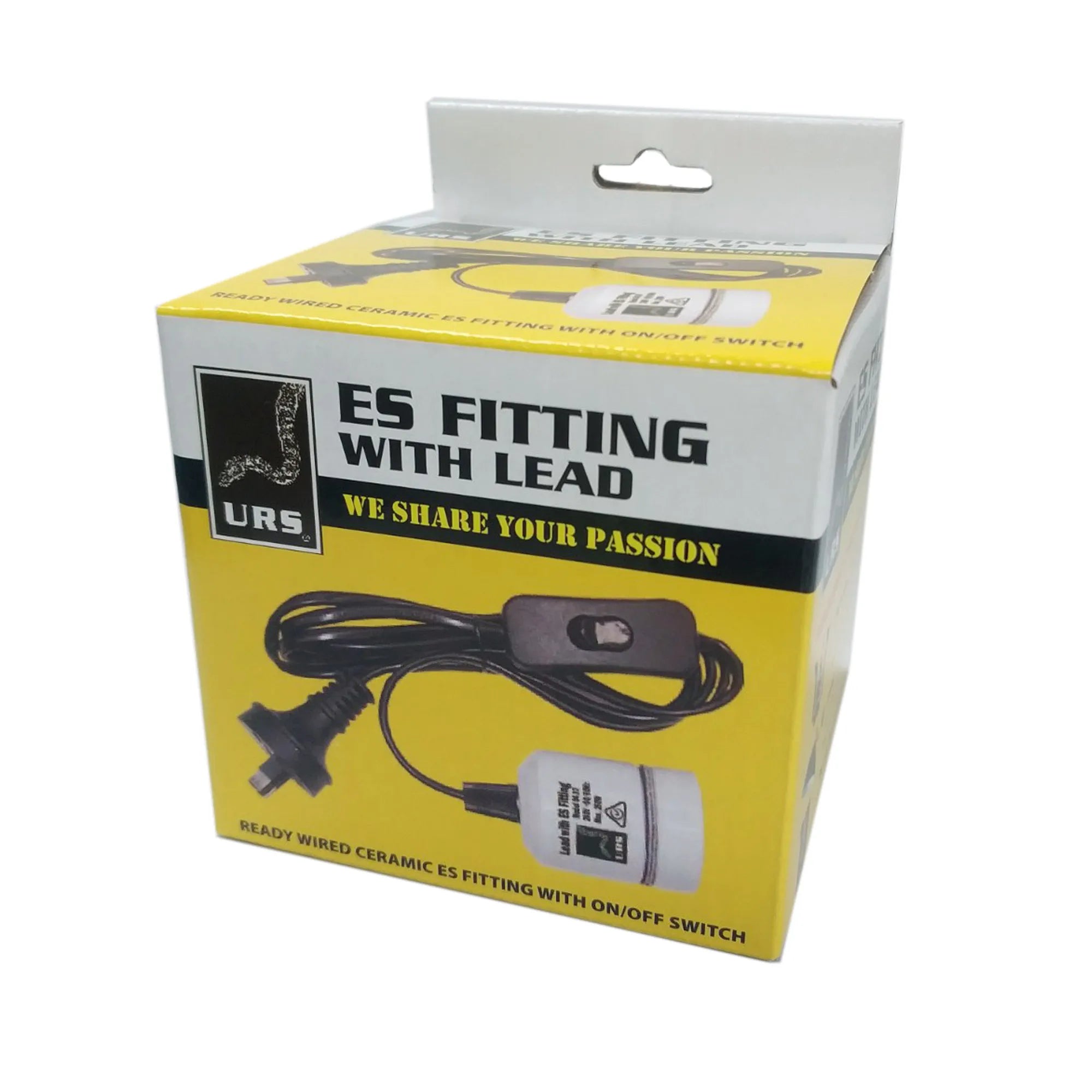 URS Lead With Switch and Ceramic E27 Fitting | Reptile Heat Lamp Cord